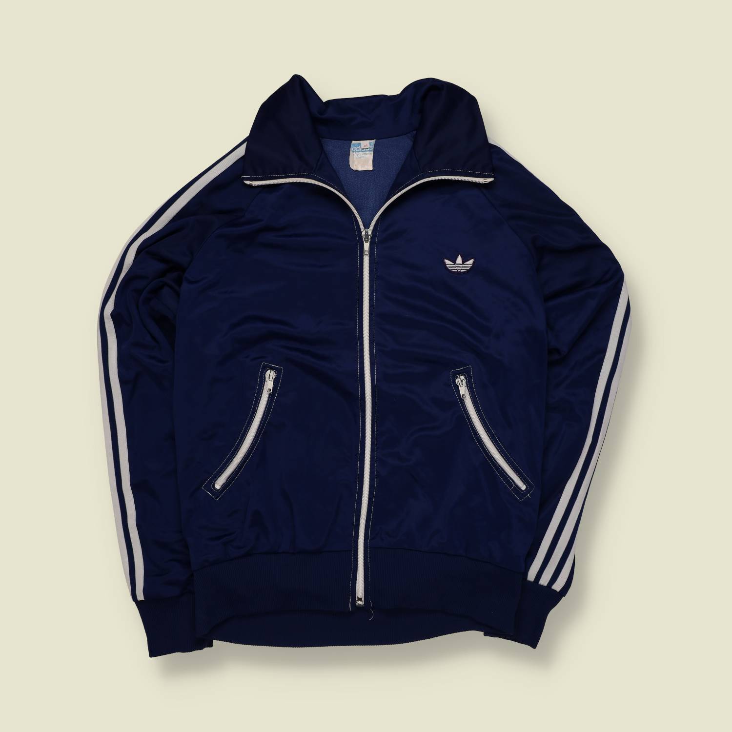 1970s | Adidas | Track Jacket | Navy / White – XXS