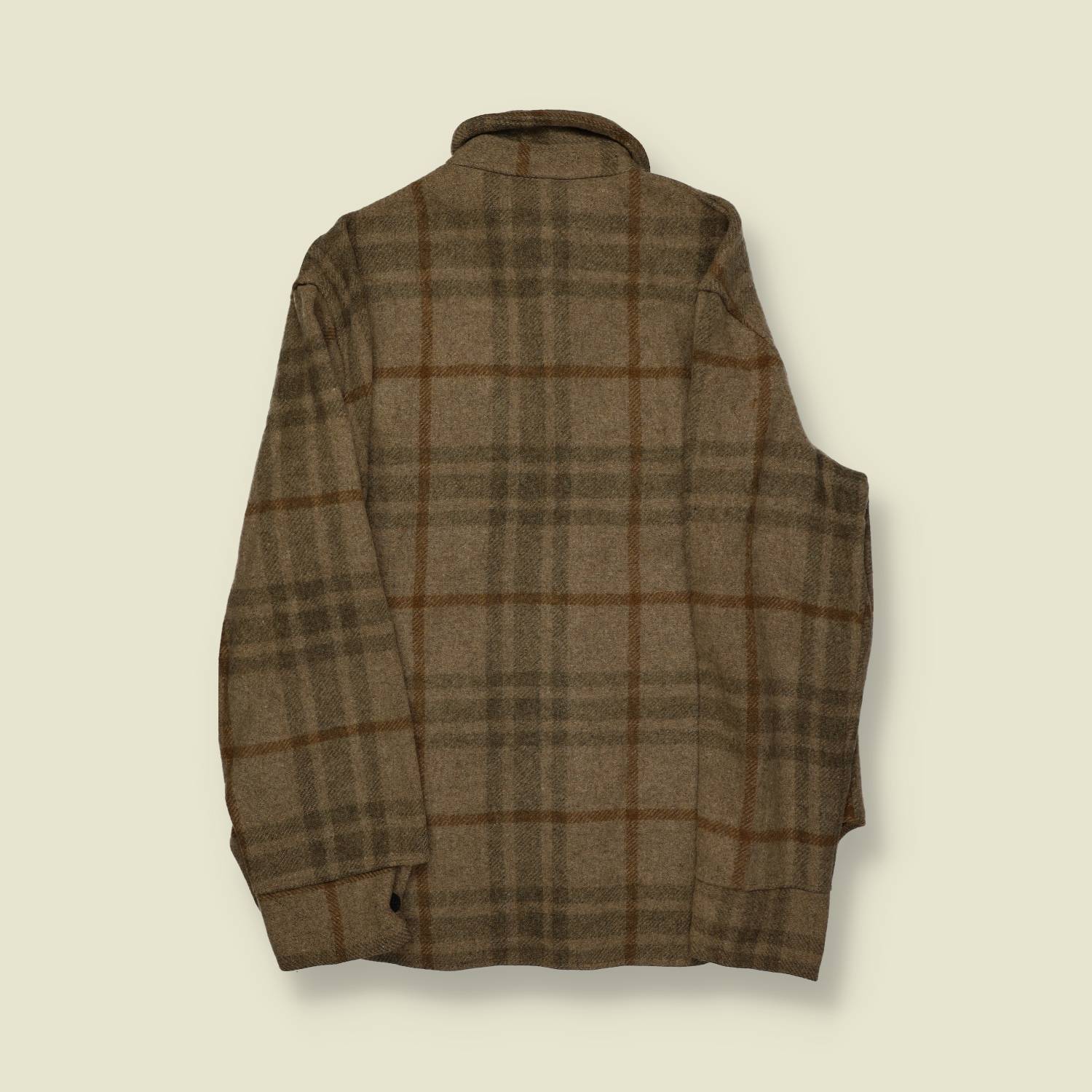 1970s | H.I.S | Lined Wool Flannel Shirt | Made in USA | Brown Plaid – L