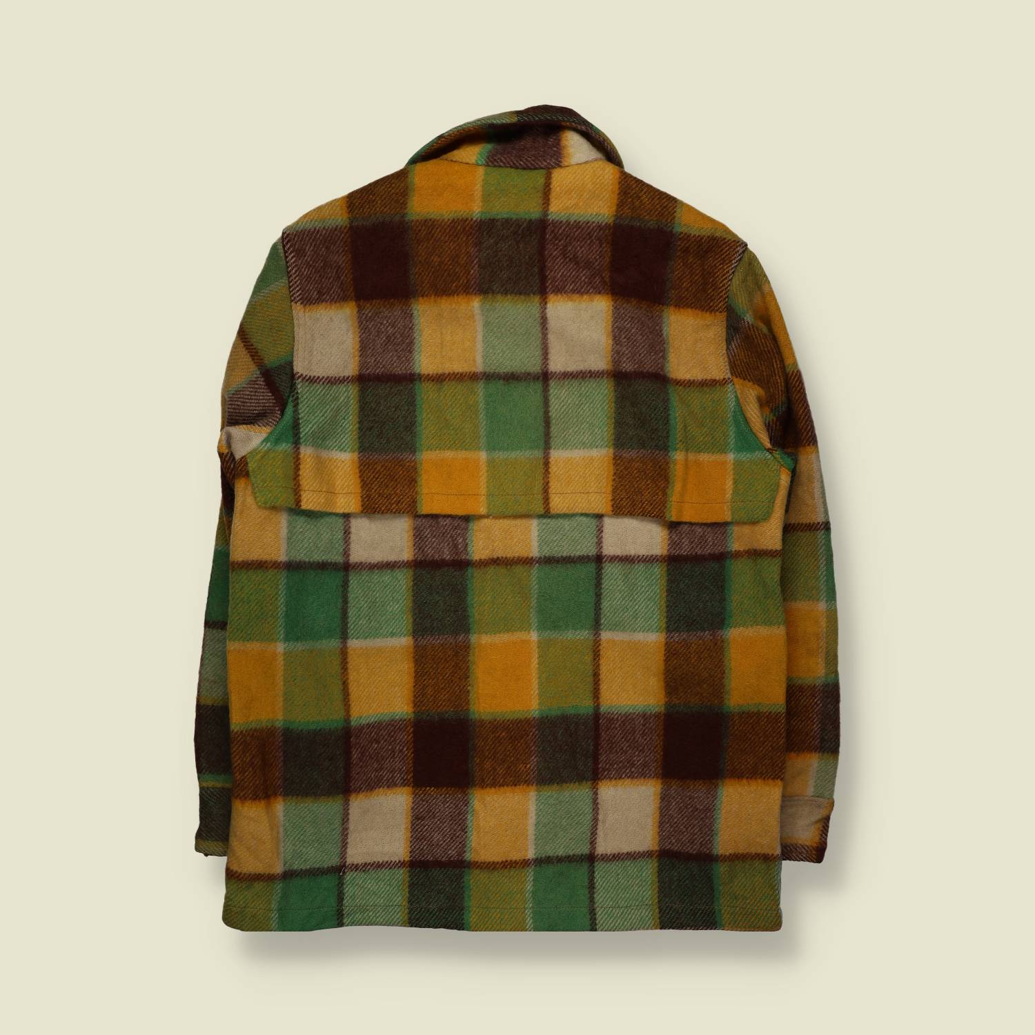 1970s | Forty Below | Wool Shacket | Green / Mustard Plaid – S