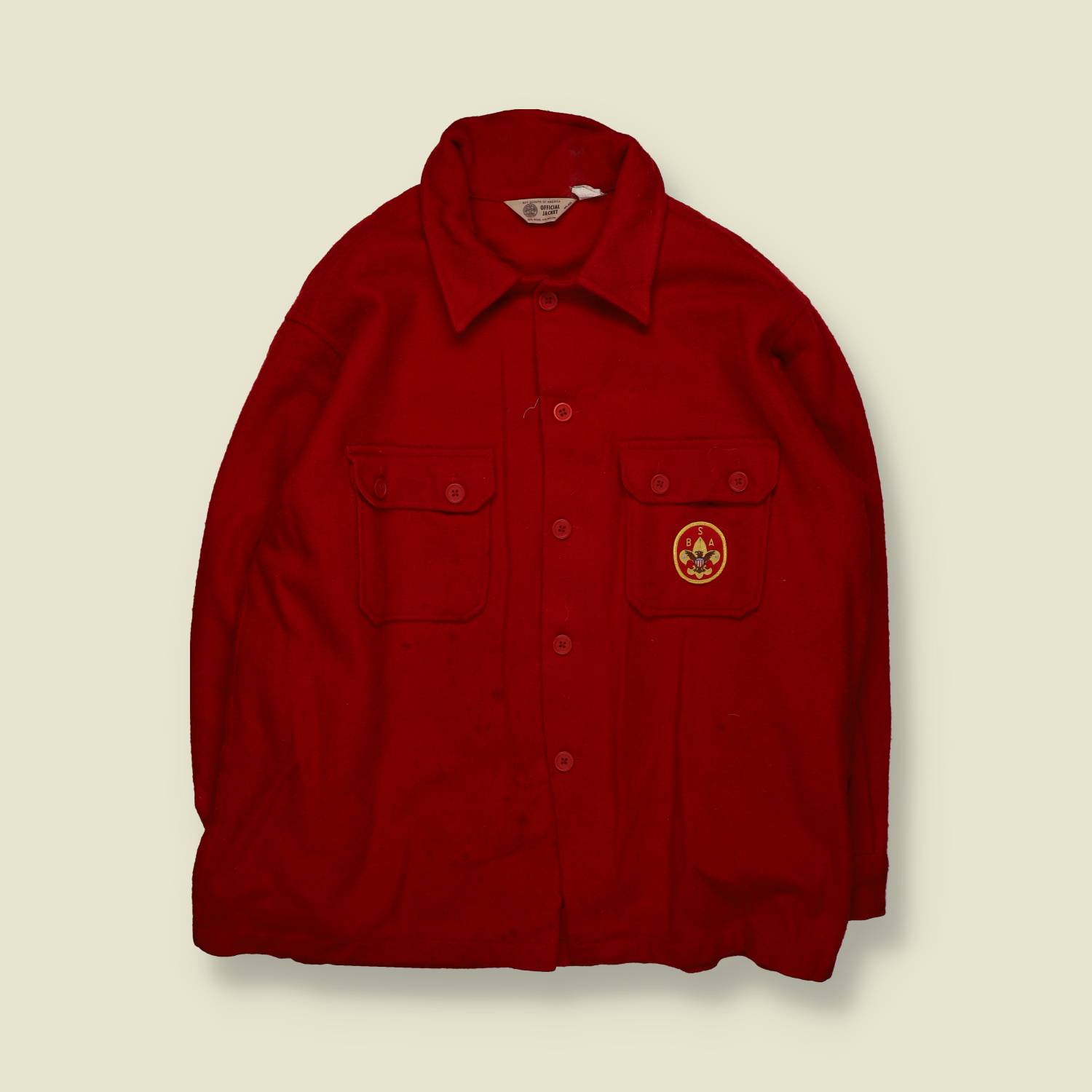 1980s | BSA | Wool Shirt | Red – XXXL