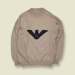 1990s | Armani Junior | Wool Knit Jumper | Oatmeal – M