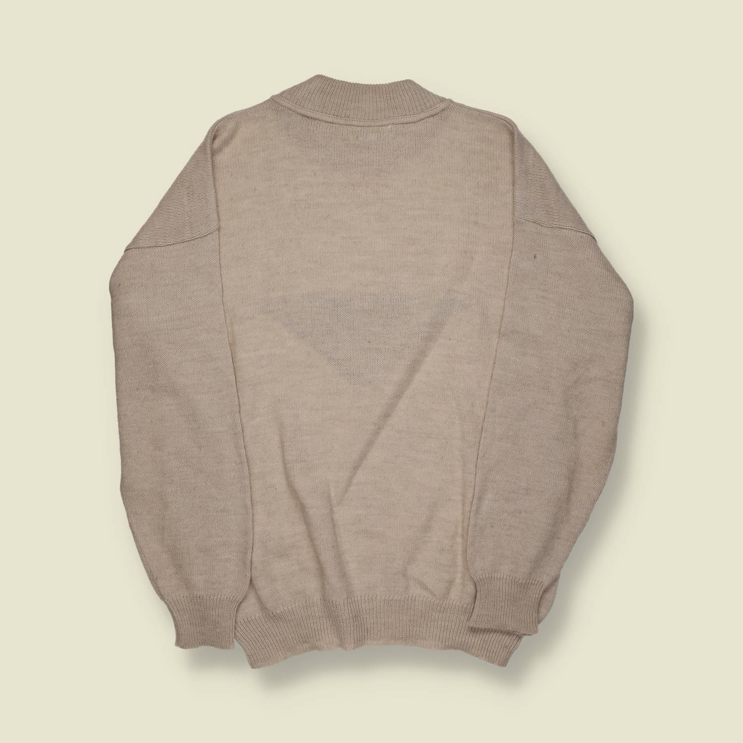 1990s | Armani Junior | Wool Knit Jumper | Oatmeal – M