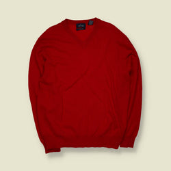 1980s | Allan Sully | Cashmere V-Neck Jumper | Red – M