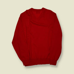 1980s | Allan Sully | Cashmere V-Neck Jumper | Red – M