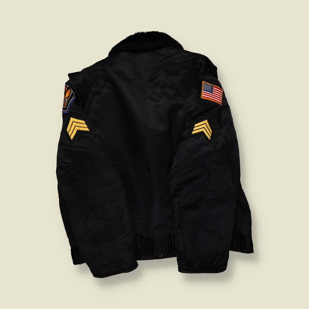 1980s | Horace Small | Quilted Police Duty Jacket | Black – XL