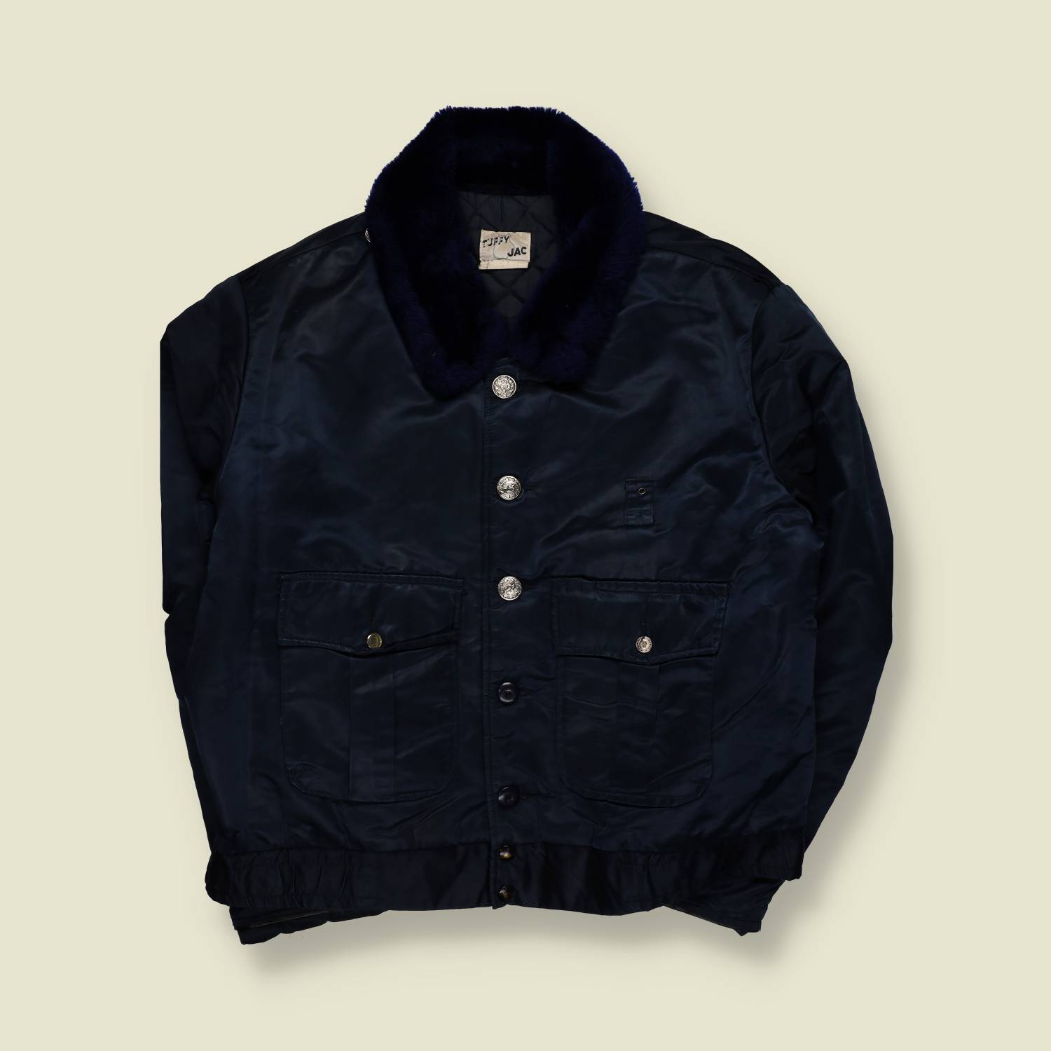 1970s | Tuffy Jac | Quilted Work Jacket | Black – XL