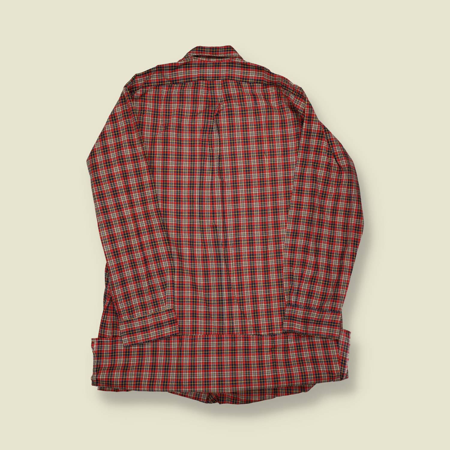 1970s | Unbranded | Cotton Bed Shirt | Tartan Check – L/XL