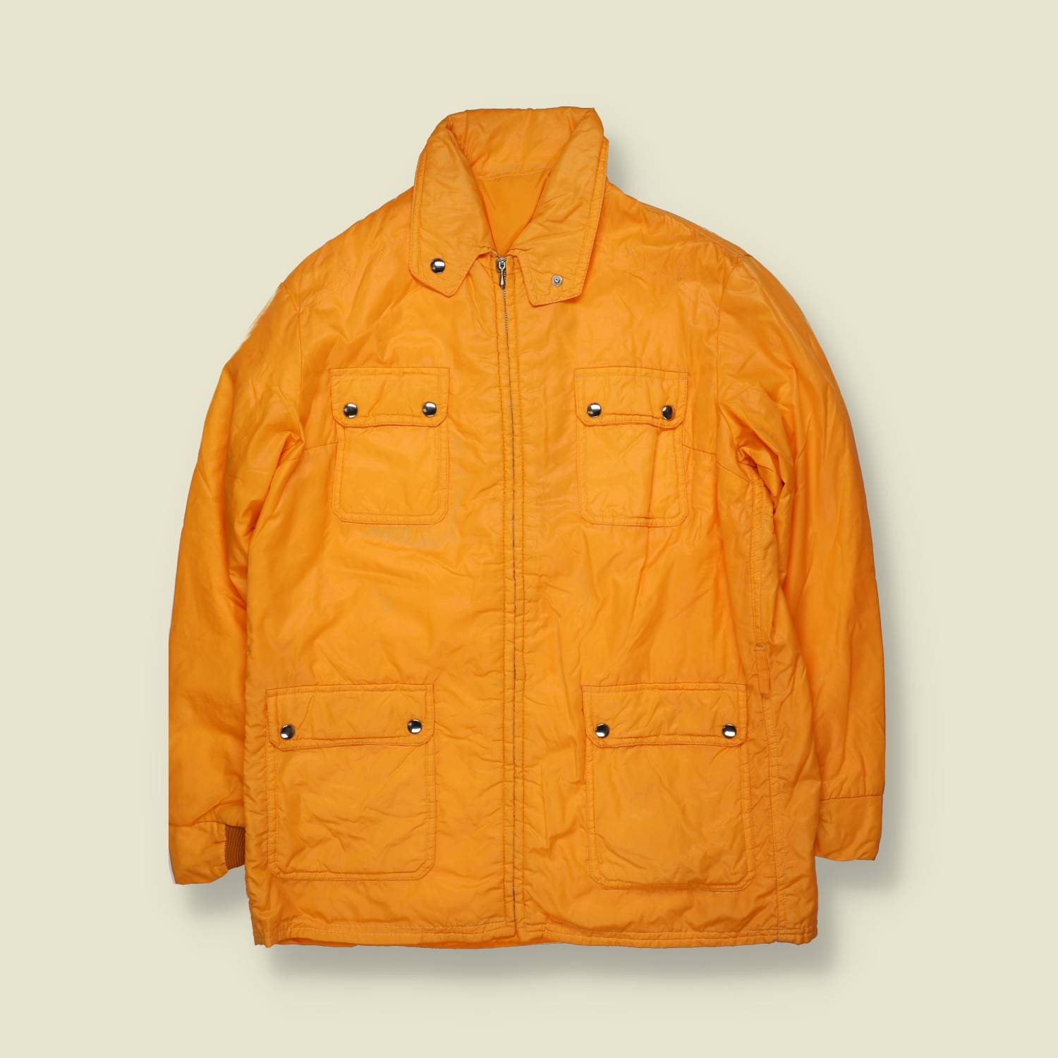1970s | European Outdoor | Padded Anorak Jacket | Orange – M