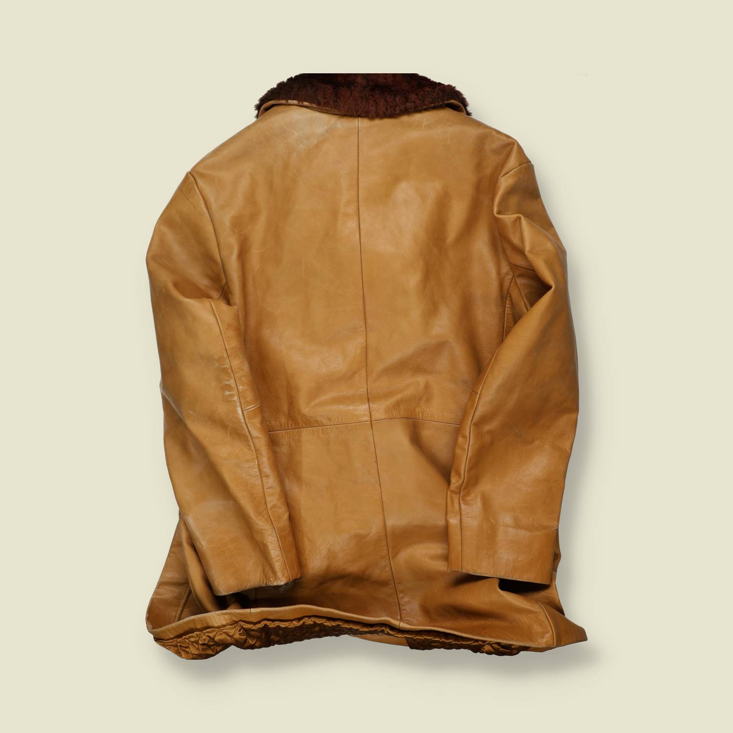 1970s | Gipsy | Leather Ranch Coat | Shearling Collar | Tan Hide – L