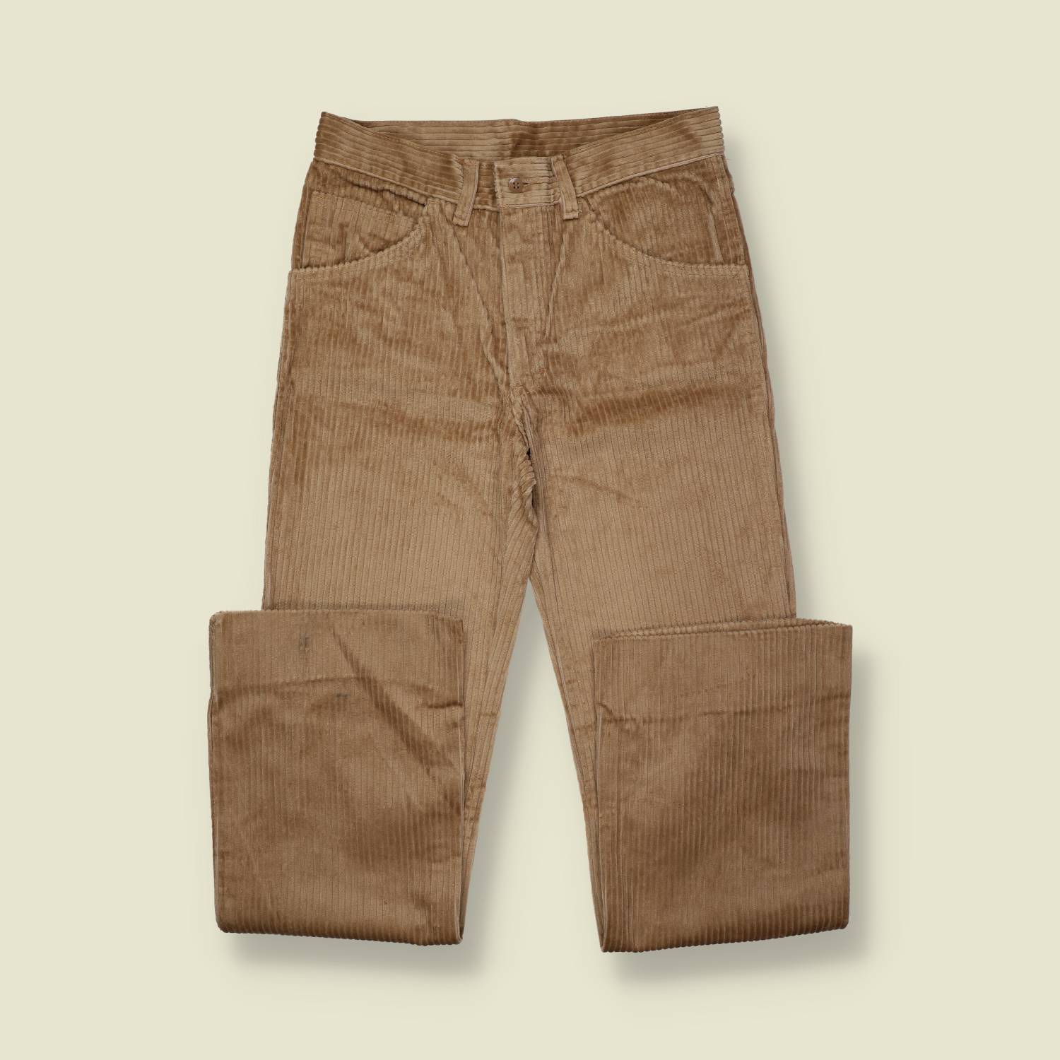 1970s | Corduroy Trousers | Wide-Wale | Tan / Fawn – w30