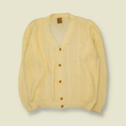 1980s | Cardigan | Yellow - 3XL