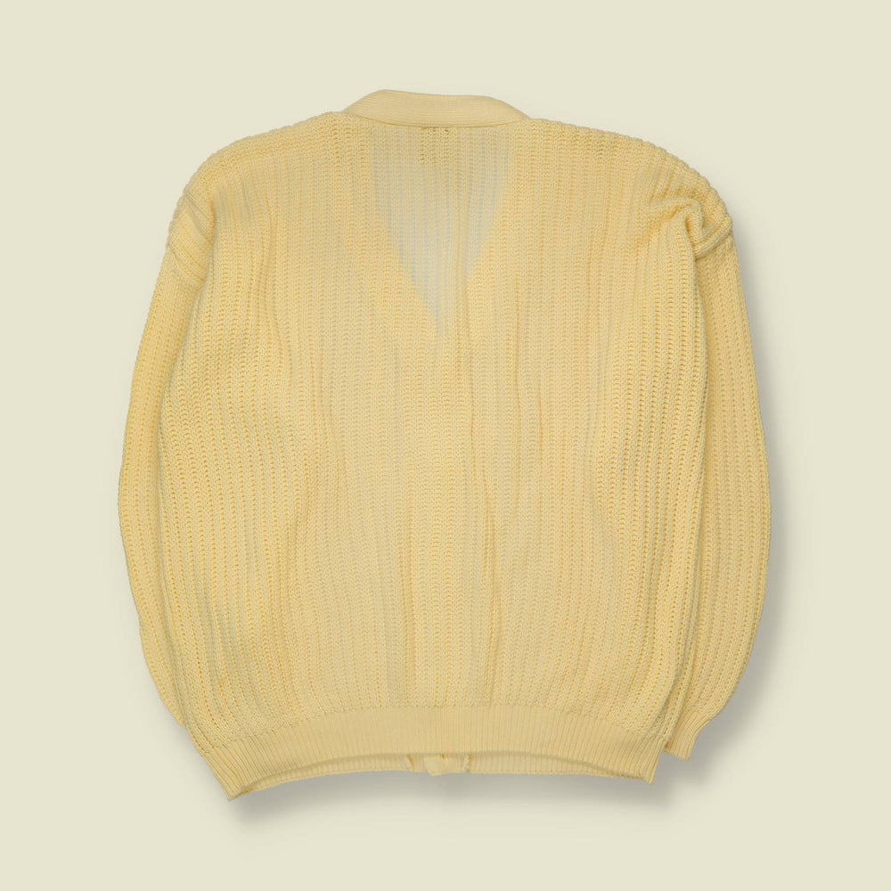1980s | Cardigan | Yellow - 3XL