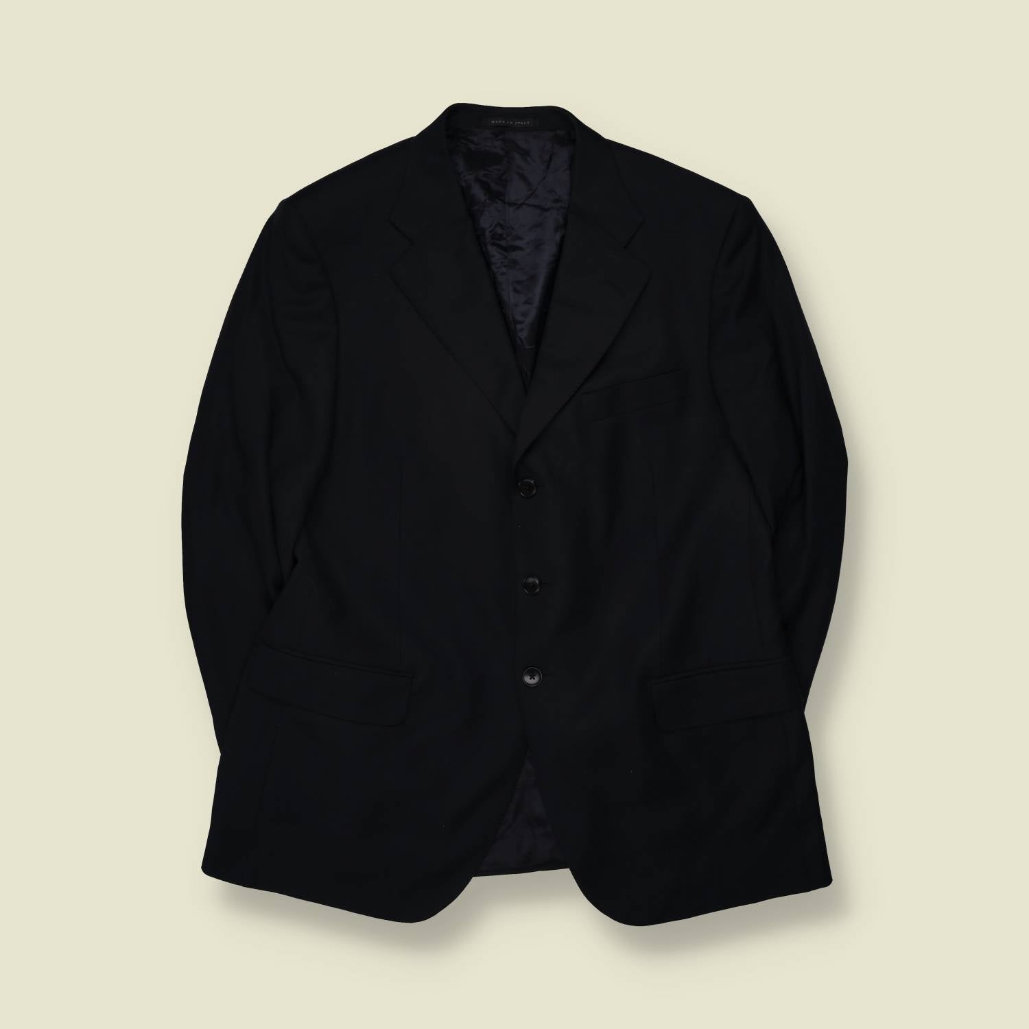 1990s | Three-Button Suit | Black - L