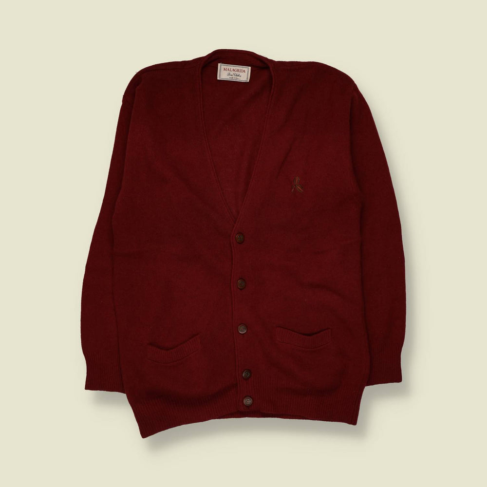 1980s | Malagrida | Cardigan | Burgundy - XXL