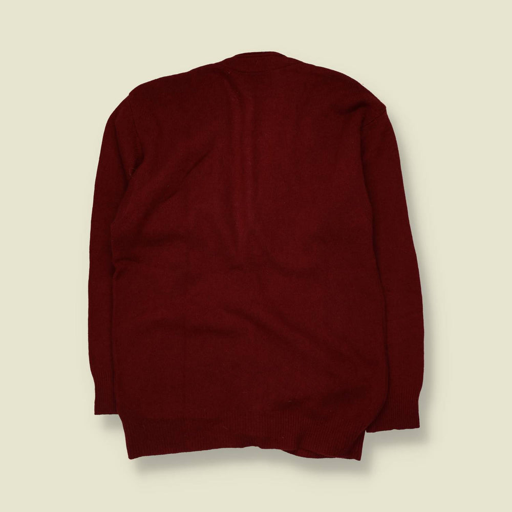 1980s | Malagrida | Cardigan | Burgundy - XXL
