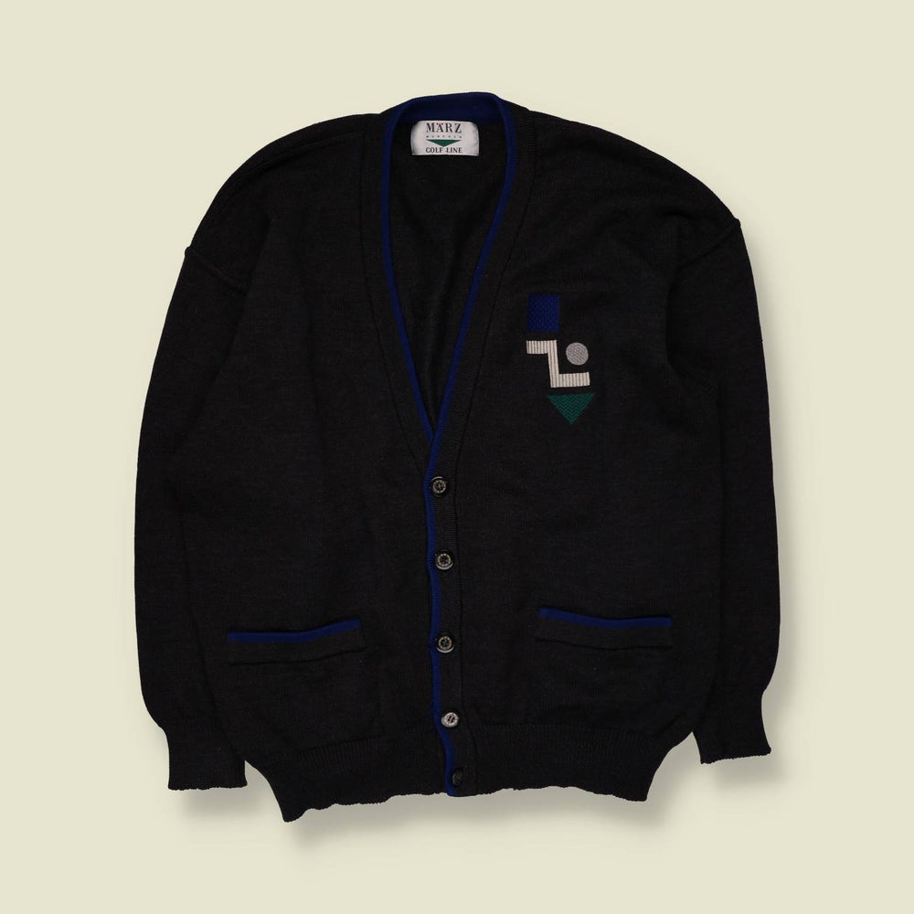 1980s | März Golf Line | Cardigan | Black - XXL