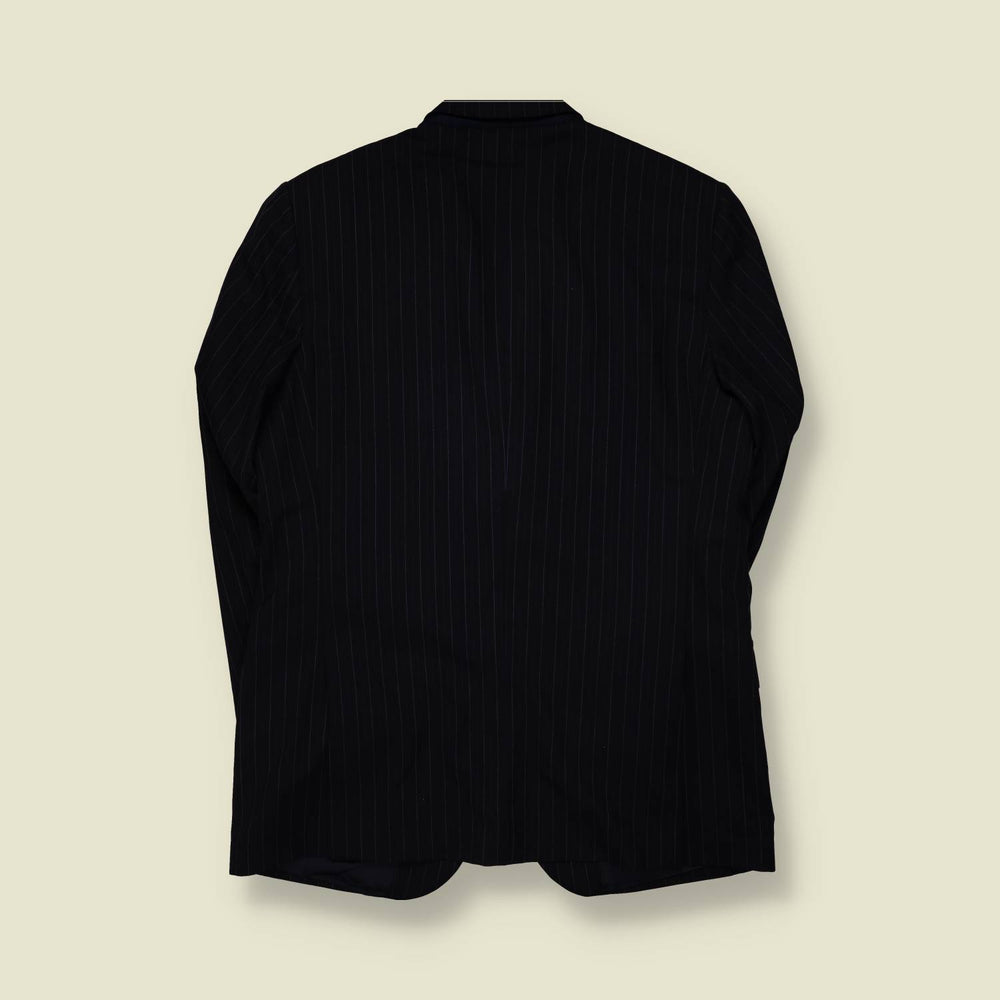1990s | Three-Button Suit | Navy Pinstripe - M