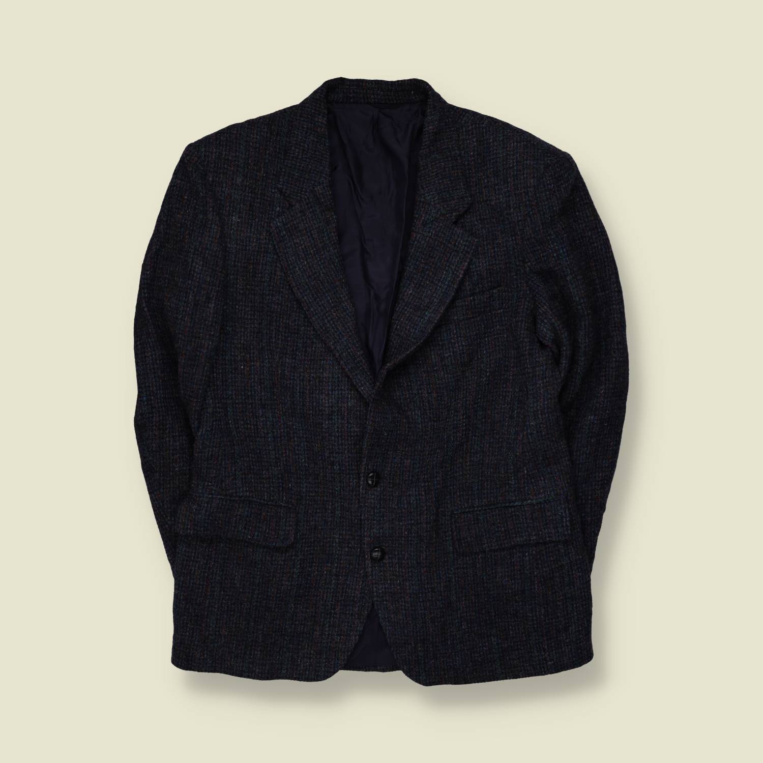 1980s | Harris Tweed | Blazer | Navy Multicolour Check - M