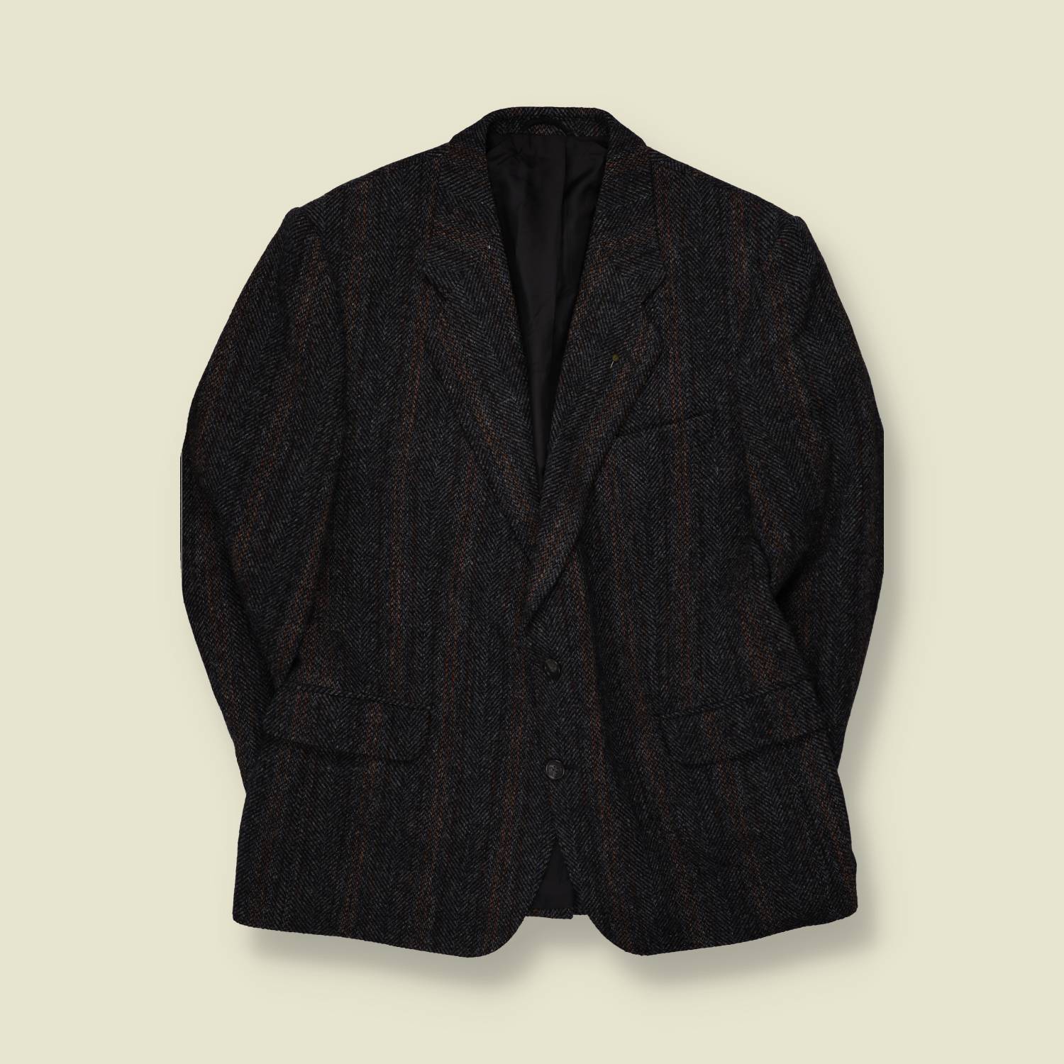1980s | Harris Tweed | Blazer | Grey Brown Herringbone - L