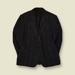 1980s | Harris Tweed | Blazer | Grey Brown Herringbone - L