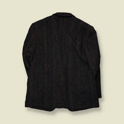 1980s | Harris Tweed | Blazer | Grey Brown Herringbone - L