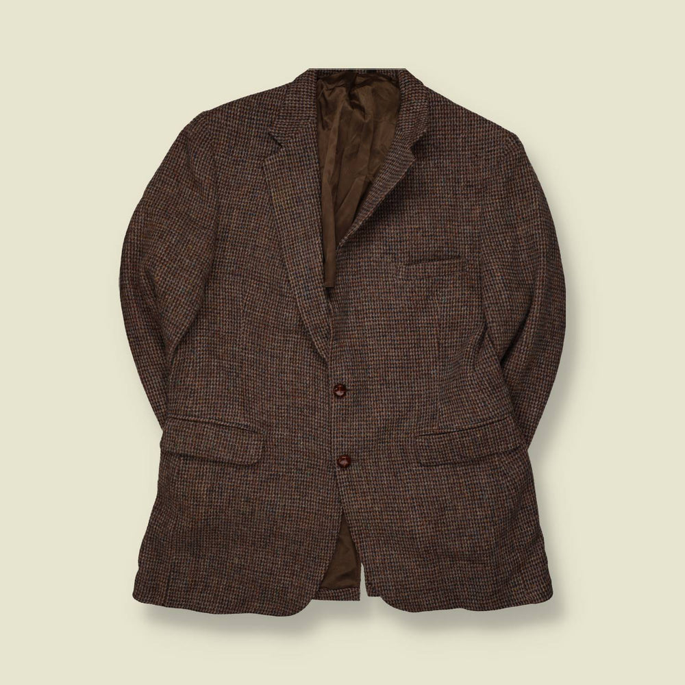 1980s | Harris Tweed | Blazer | Brown Multicolour Check - L