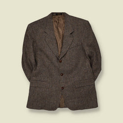 1980s | Harris Tweed | Blazer | Brown Grey Check - L