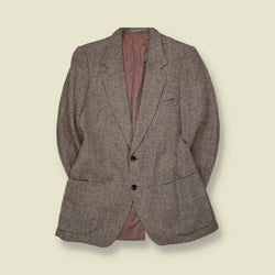 1980s | Harris Tweed | Blazer | Beige Grey Check - S