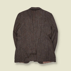1980s | Harris Tweed | Blazer | Grey Brown Herringbone - S