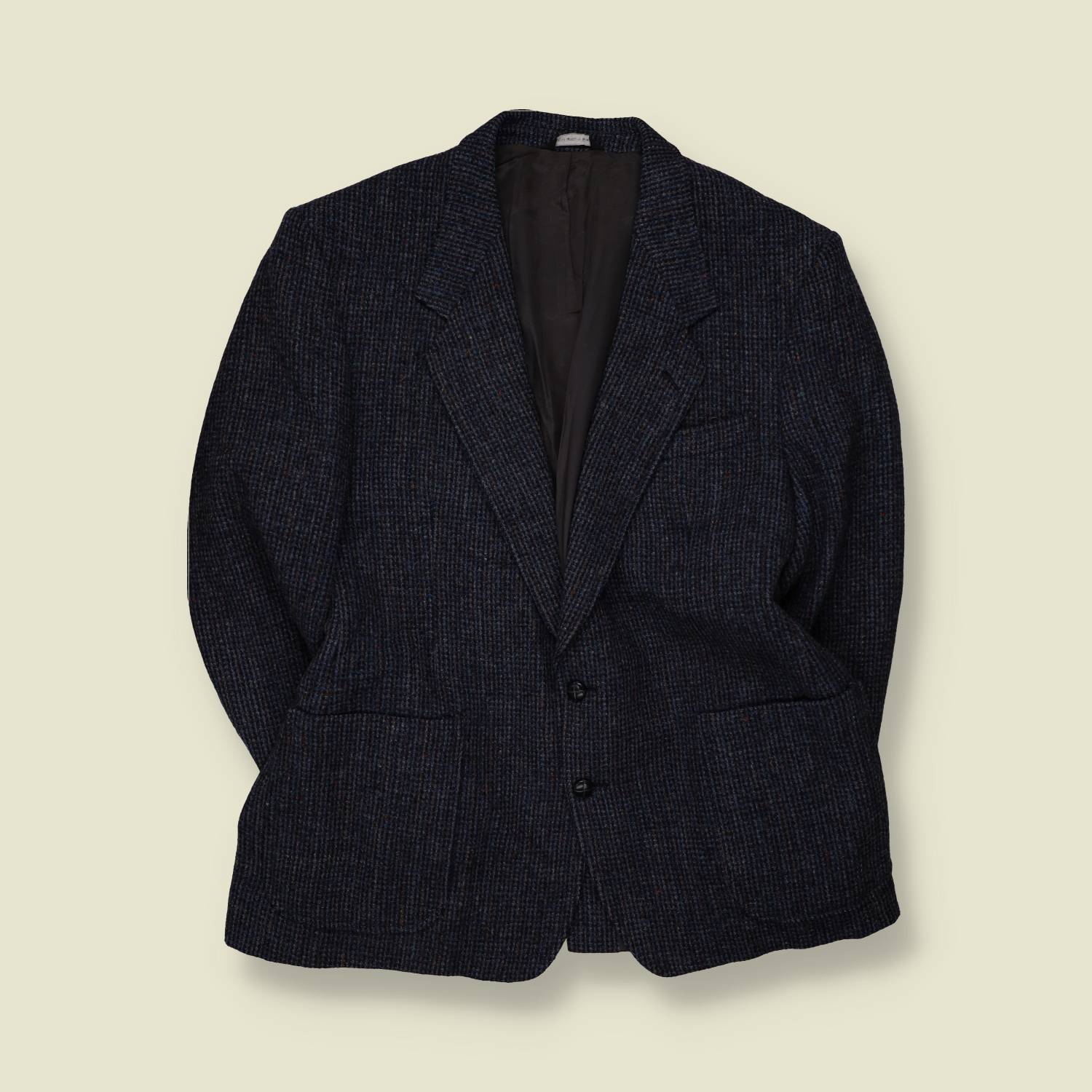 1980s | Harris Tweed | Blazer | Navy Multicolour Check - L