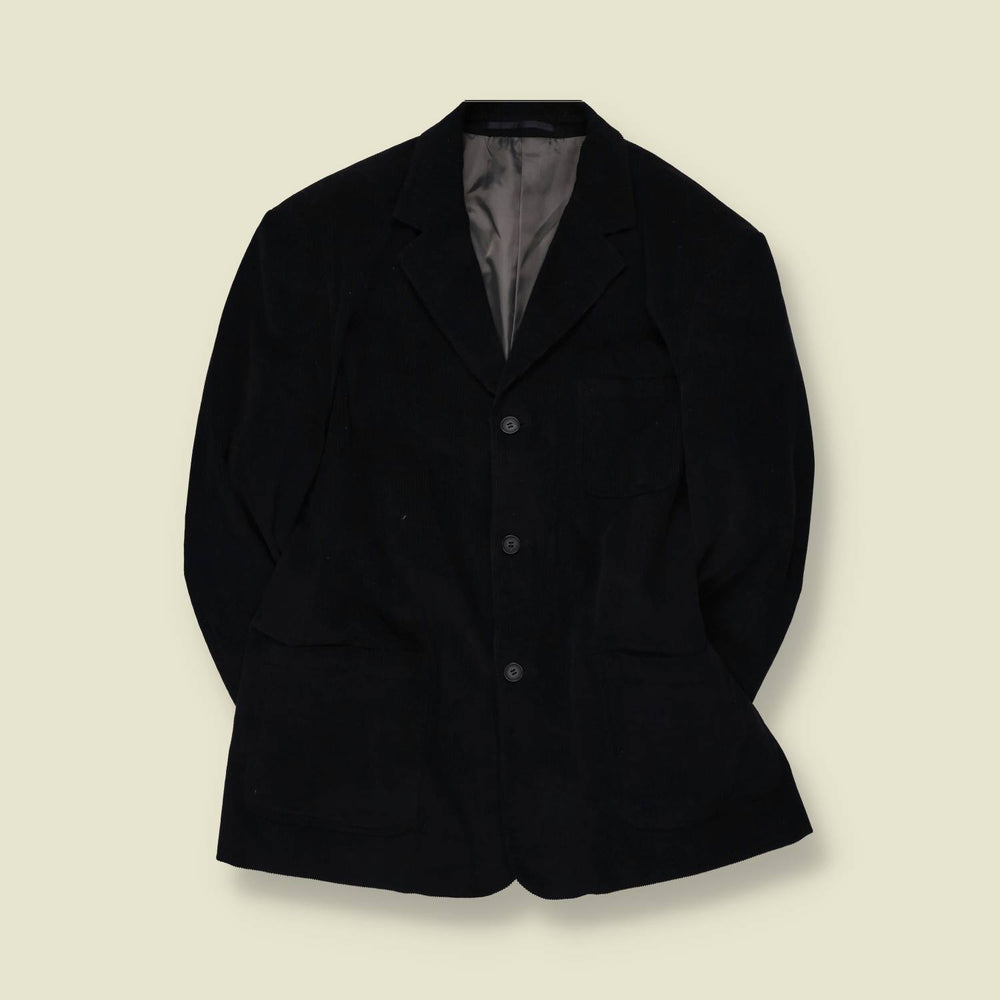1990s | Angelo Litrico | Corduroy Blazer | Black - XL