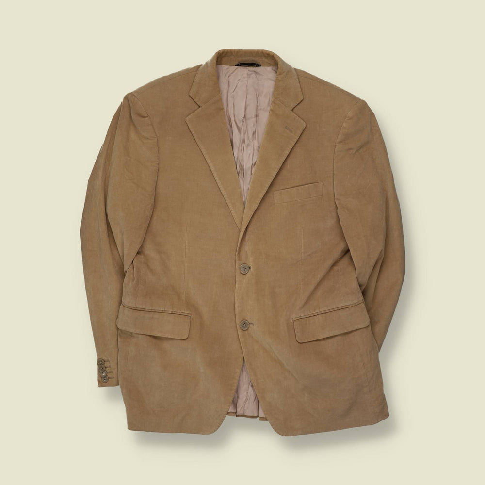 1990s | Fine Cord Blazer | Beige - M