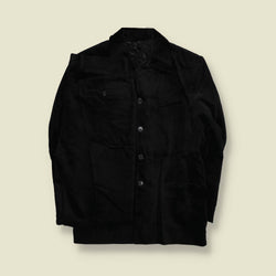 1990s | Four-Button Suit | Black Velvet - S