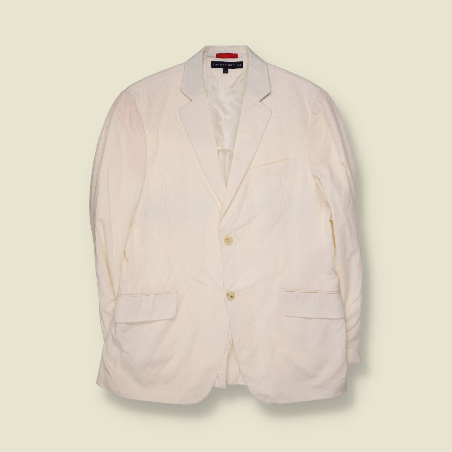 2000s | Tommy Hilfiger | Corduroy Blazer | White - M
