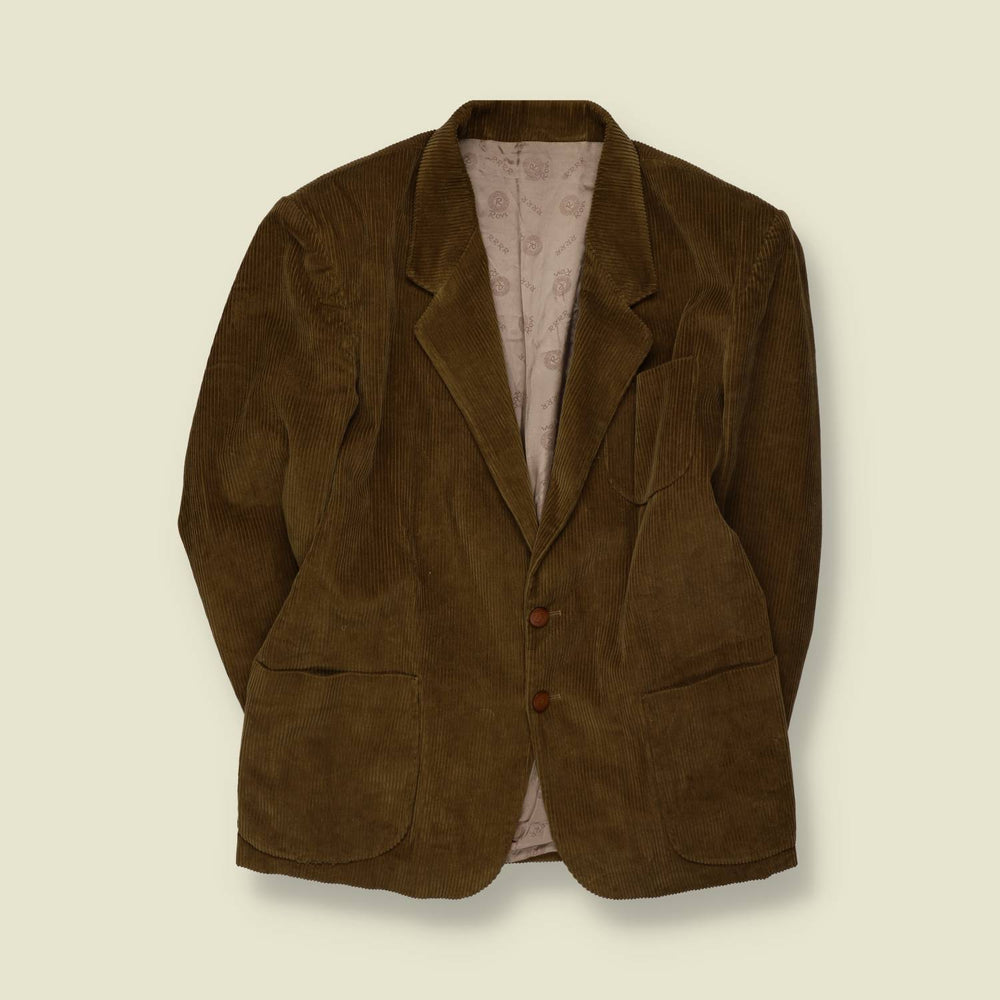 1990s | Roberto Rovi | Corduroy Blazer | Olive - M