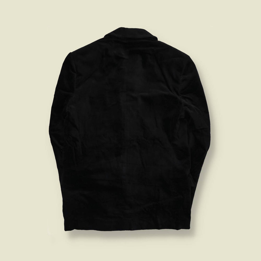 1990s | Four-Button Suit | Black Velvet - S