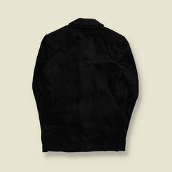 1990s | Four-Button Suit | Black Velvet - S