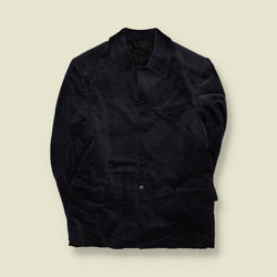 1990s | Four-Button Suit | Grey Velvet - M