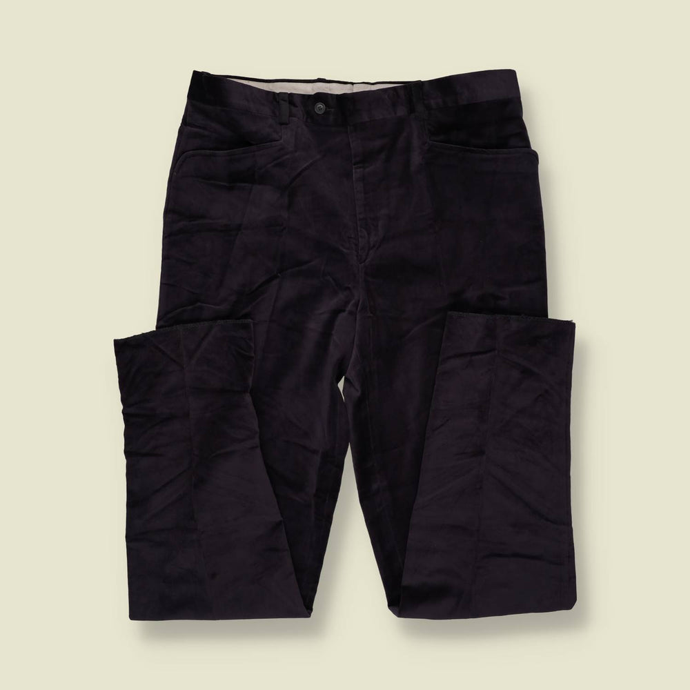 1990s | Four-Button Suit | Grey Velvet - M