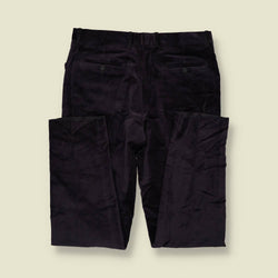 1990s | Four-Button Suit | Grey Velvet - M