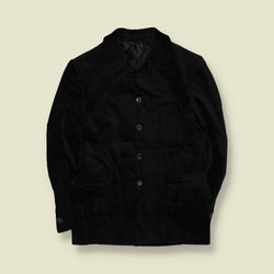 1990s | Four-Button Suit | Black Velvet - S