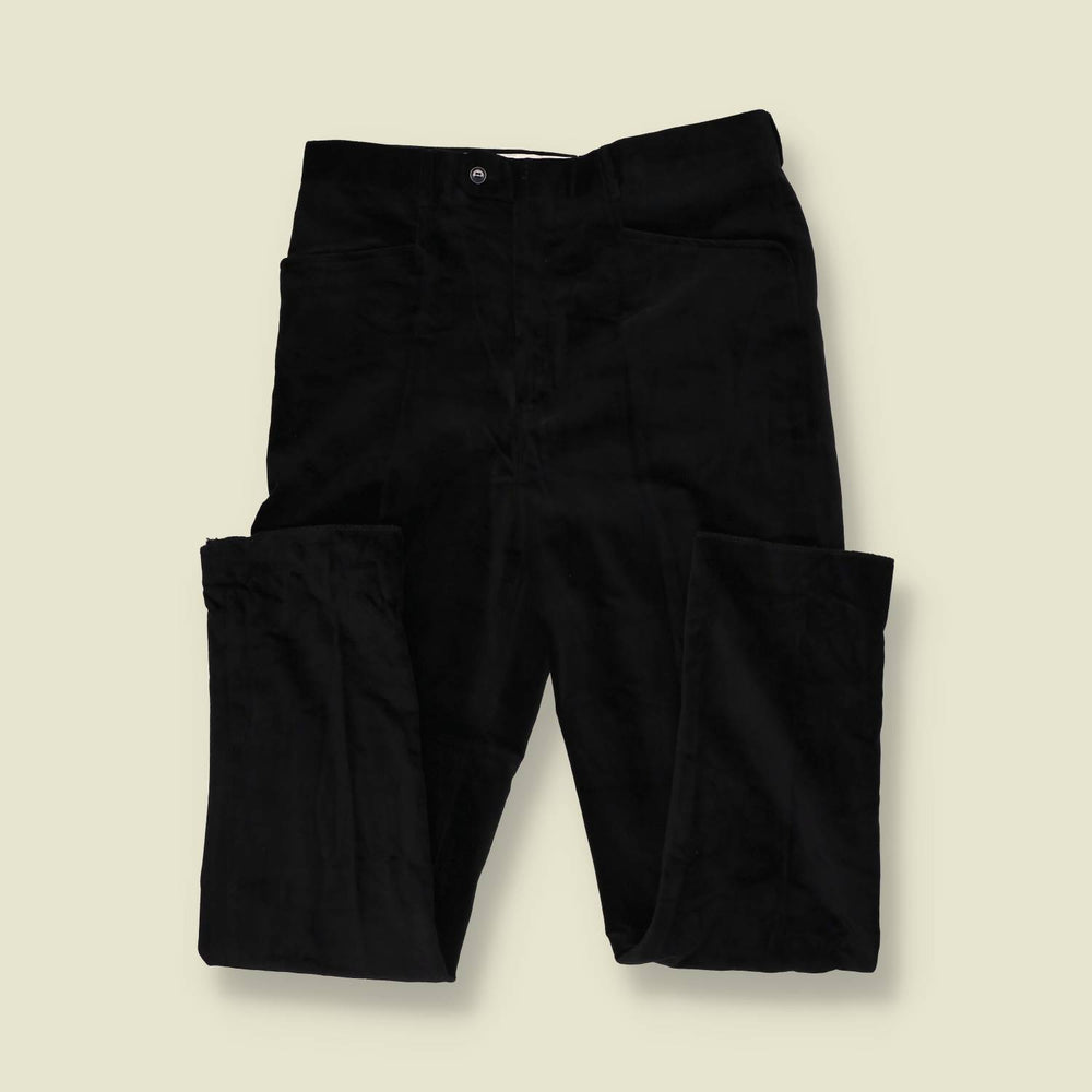 1990s | Four-Button Suit | Black Velvet - S