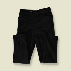 1990s | Four-Button Suit | Black Velvet - S