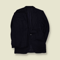 1970s | Two-Button Suit | Navy Pinstripe - M