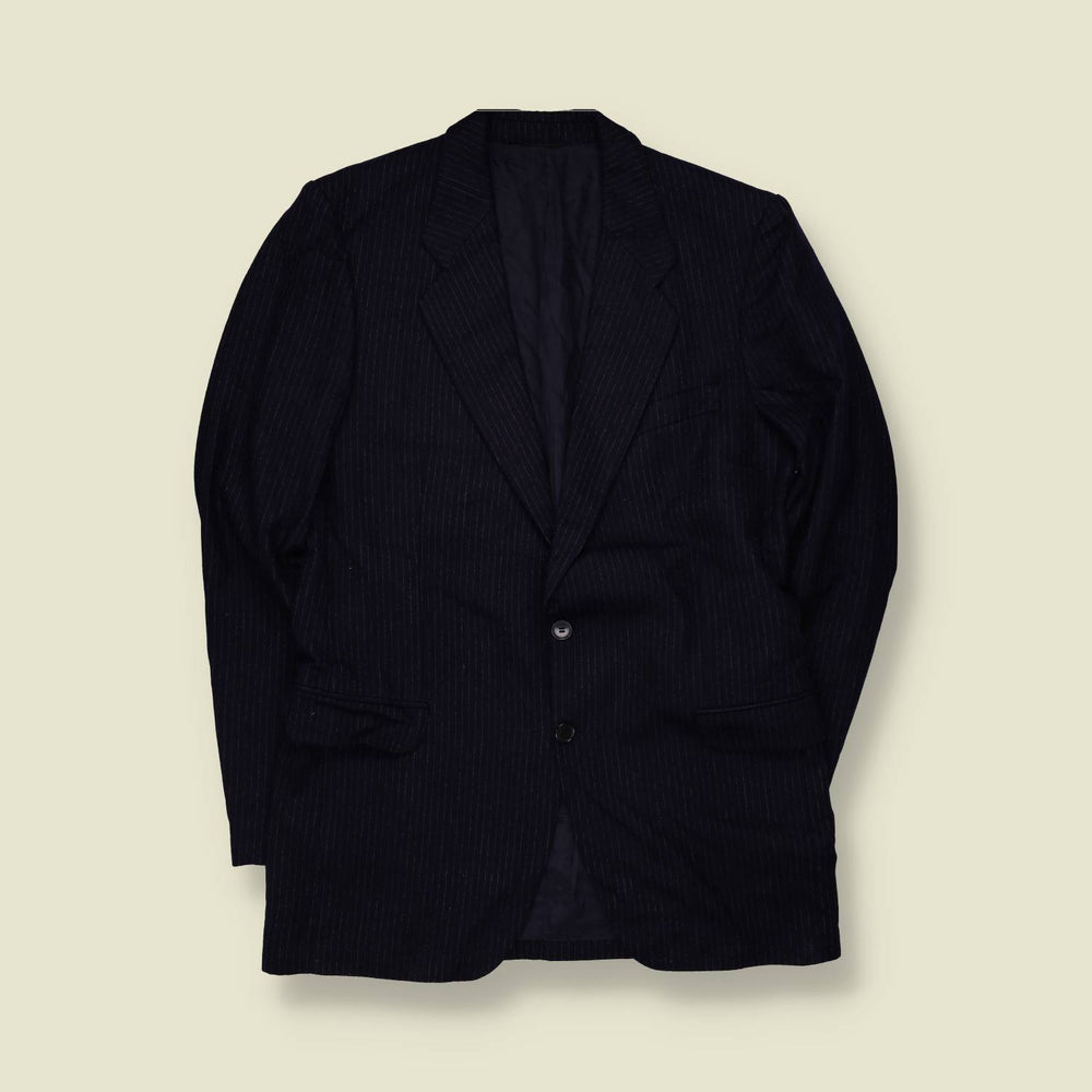 1970s | Two-Button Suit | Navy Pinstripe - M