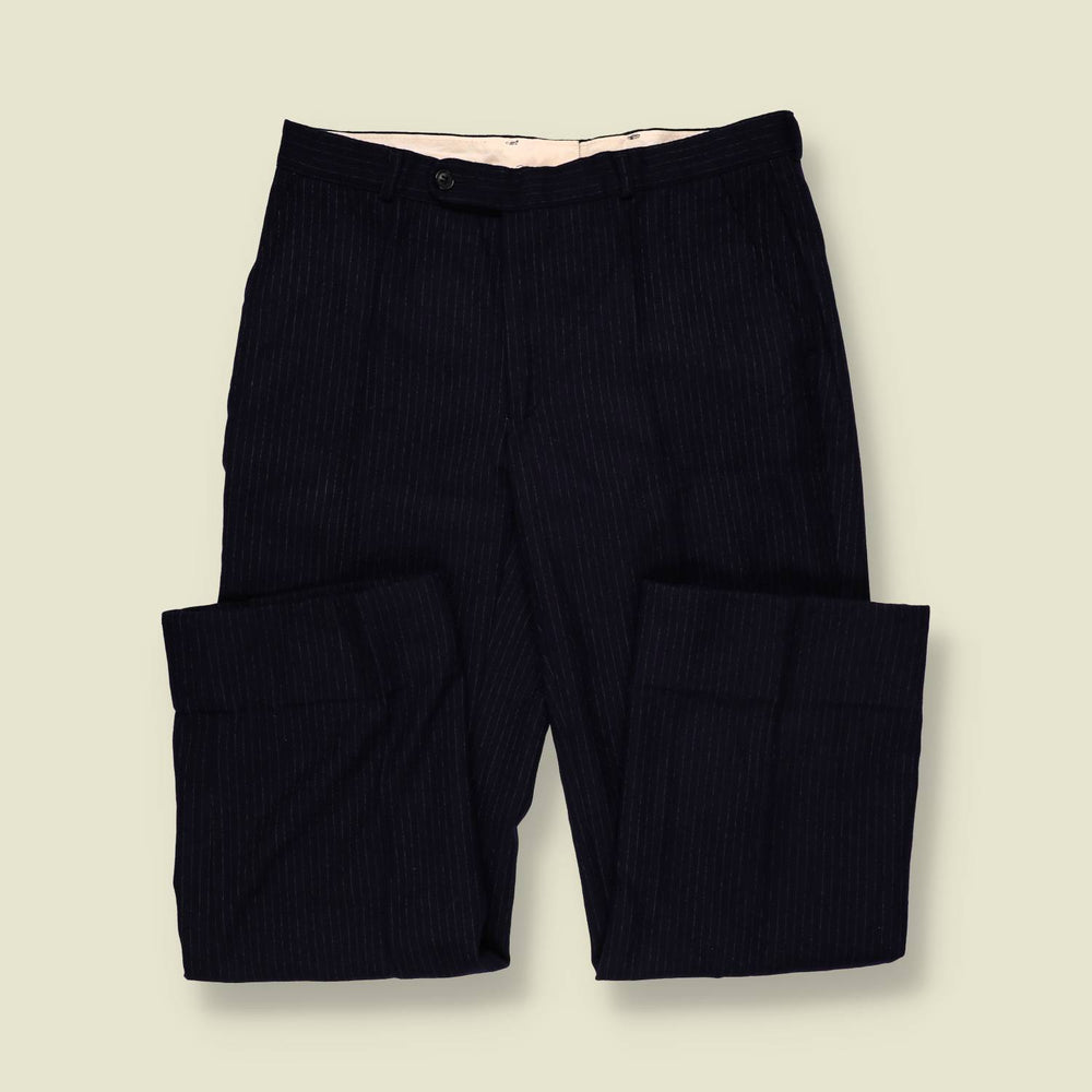 1970s | Two-Button Suit | Navy Pinstripe - M