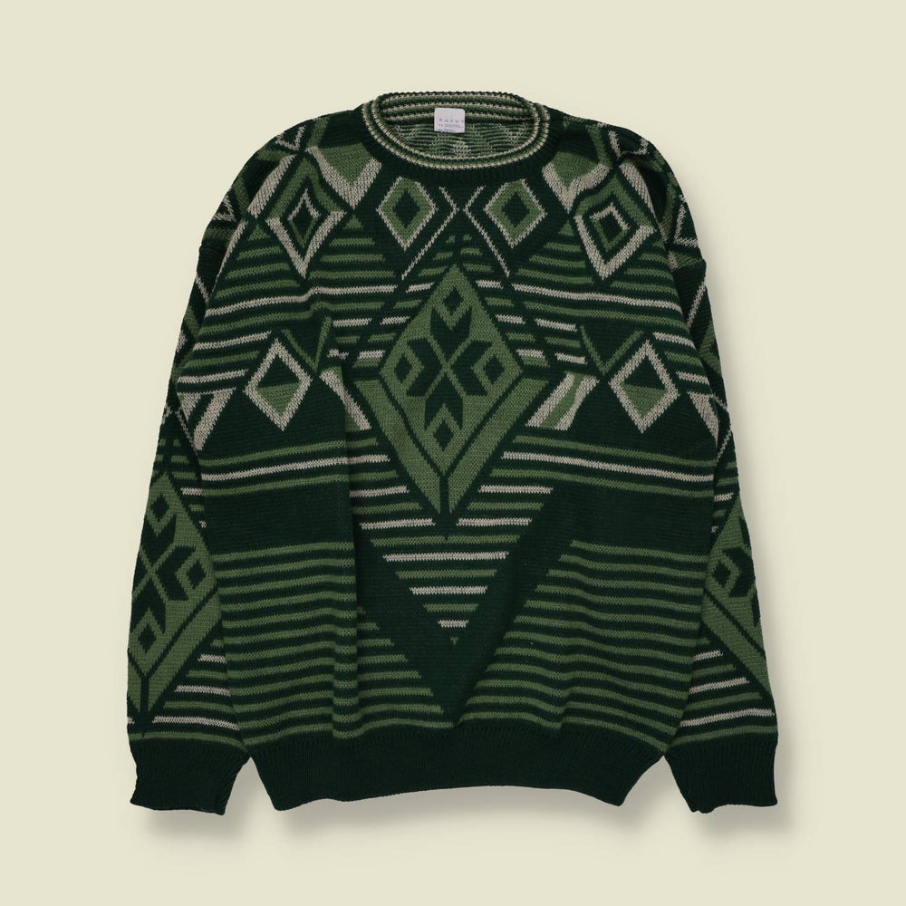 1980s | Knit Jumper | Green - XXL