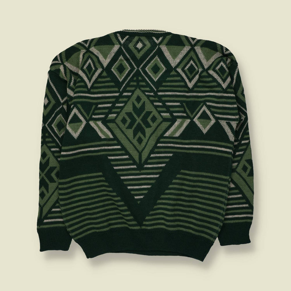 1980s | Knit Jumper | Green - XXL