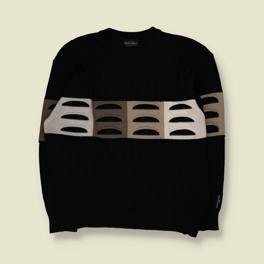 1980s | Carlo Colucci | Knit Jumper | Black - XXL