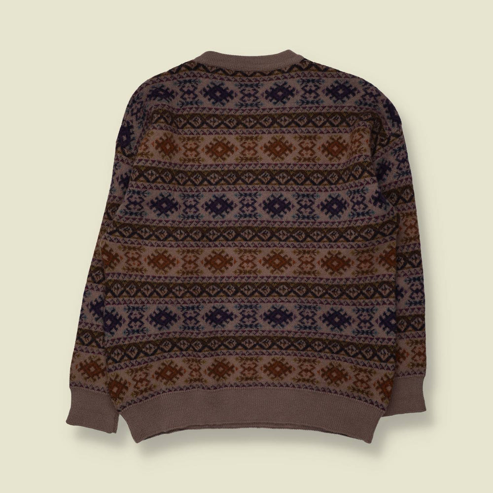 1980s | Knit Jumper | Brown Multicolour - M